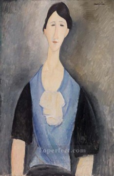 青い服を着た若い女性 アメデオ・モディリアーニ Oil Paintings